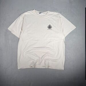 90s Mens Del Sol World Map Graphic Heavyweight‎ T-Shirt Cream XL